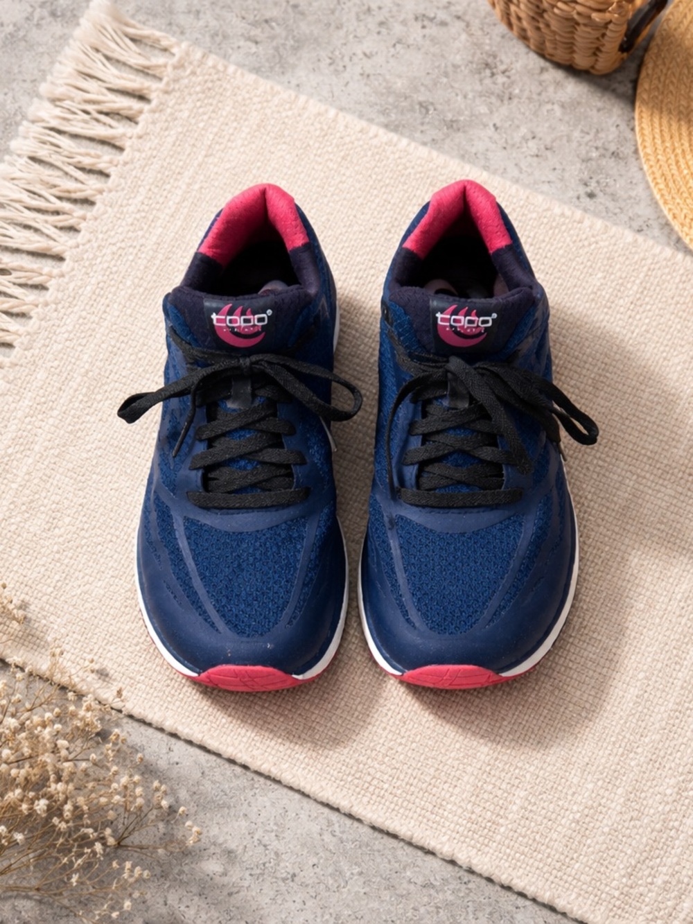 Women’s Navy and Pink Sneakers - Comfortable Lace-Up Trainers